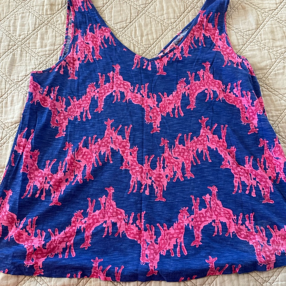 Lilly Pulitzer Blue and Pink Sleeveless Tank Top